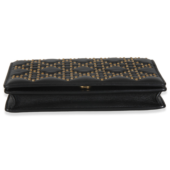 Christian Dior Black Studded Lady Dior Wallet On Chain - Picture 4 of 7